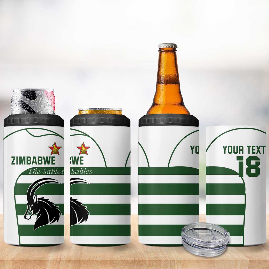 Custom Zimbabwe Rugby 4 in 1 Can Cooler Tumbler The Sables Go Champion - Wonder Print Shop