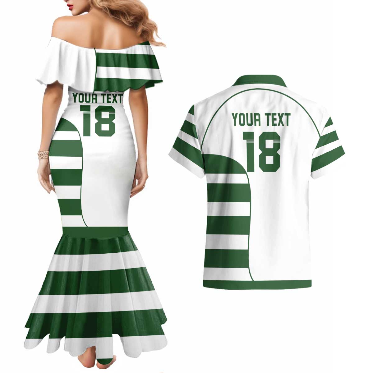 Custom Zimbabwe Rugby Couples Matching Mermaid Dress and Hawaiian Shirt The Sables Go Champion - Wonder Print Shop