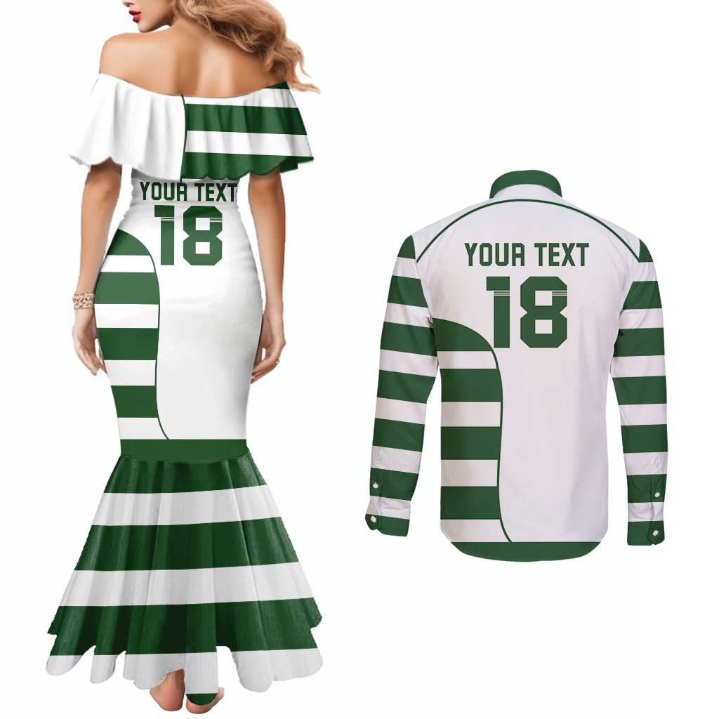 Custom Zimbabwe Rugby Couples Matching Mermaid Dress and Long Sleeve Button Shirt The Sables Go Champion - Wonder Print Shop