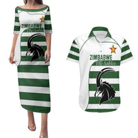 Custom Zimbabwe Rugby Couples Matching Puletasi and Hawaiian Shirt The Sables Go Champion - Wonder Print Shop