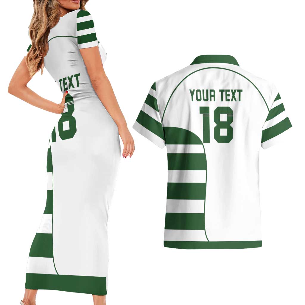 Custom Zimbabwe Rugby Couples Matching Short Sleeve Bodycon Dress and Hawaiian Shirt The Sables Go Champion - Wonder Print Shop