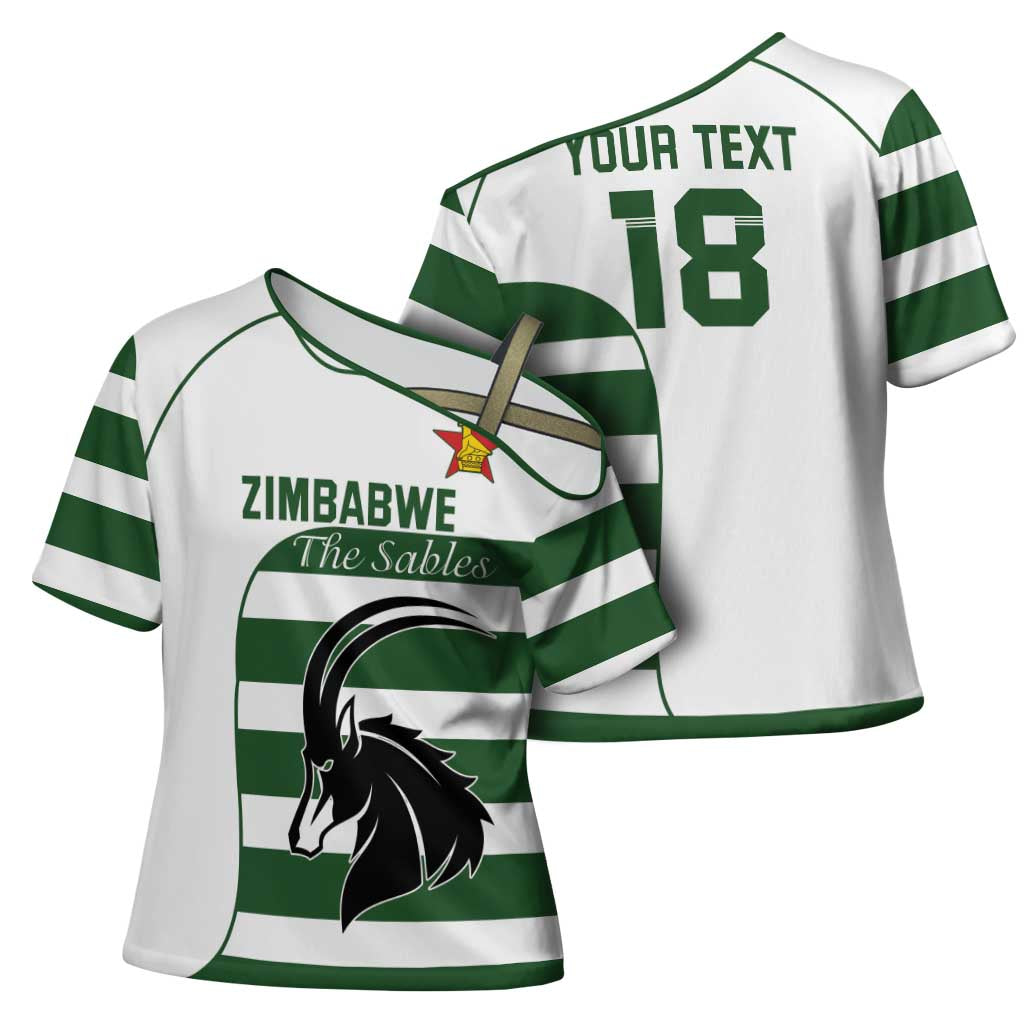 Custom Zimbabwe Rugby Cross Shoulder Shirt The Sables Go Champion - Wonder Print Shop