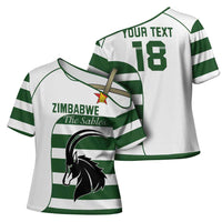 Custom Zimbabwe Rugby Cross Shoulder Shirt The Sables Go Champion - Wonder Print Shop