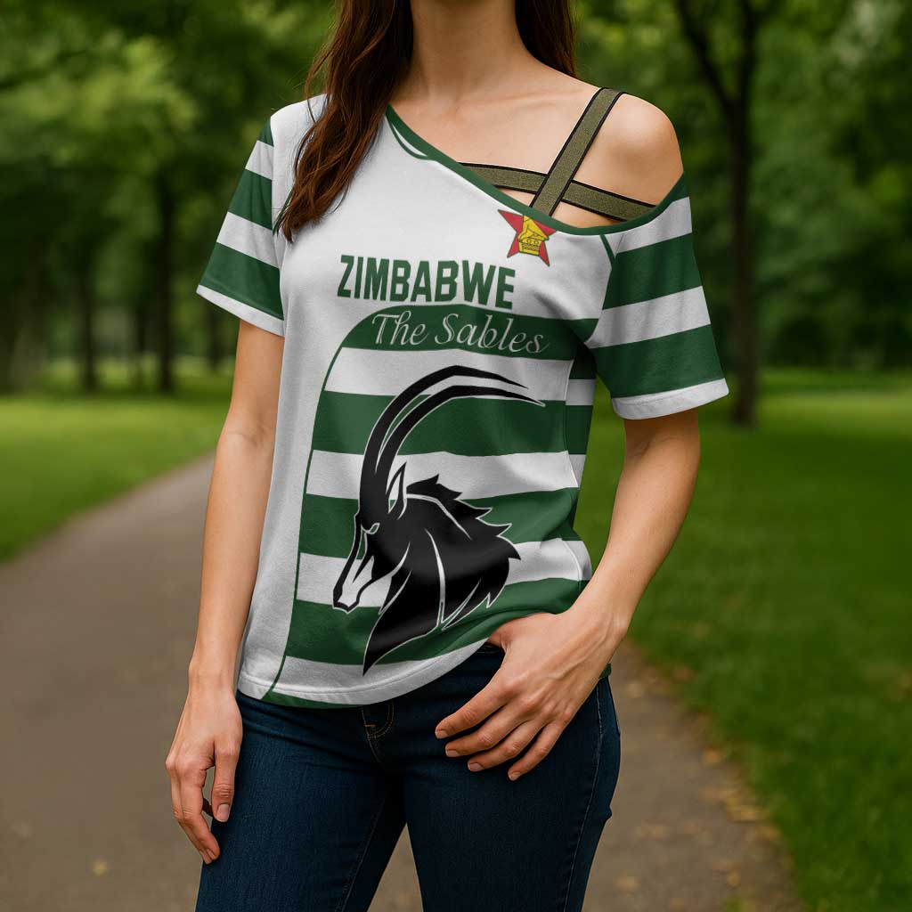 Custom Zimbabwe Rugby Cross Shoulder Shirt The Sables Go Champion - Wonder Print Shop