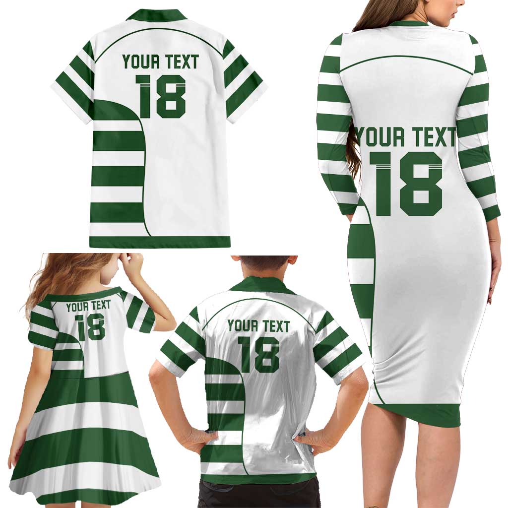 Custom Zimbabwe Rugby Family Matching Long Sleeve Bodycon Dress and Hawaiian Shirt The Sables Go Champion - Wonder Print Shop