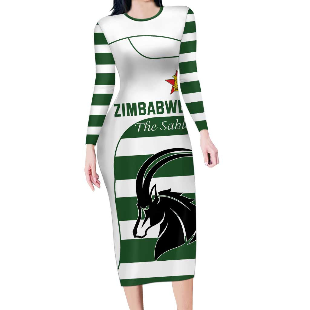 Custom Zimbabwe Rugby Family Matching Long Sleeve Bodycon Dress and Hawaiian Shirt The Sables Go Champion - Wonder Print Shop