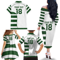 Custom Zimbabwe Rugby Family Matching Off The Shoulder Long Sleeve Dress and Hawaiian Shirt The Sables Go Champion - Wonder Print Shop