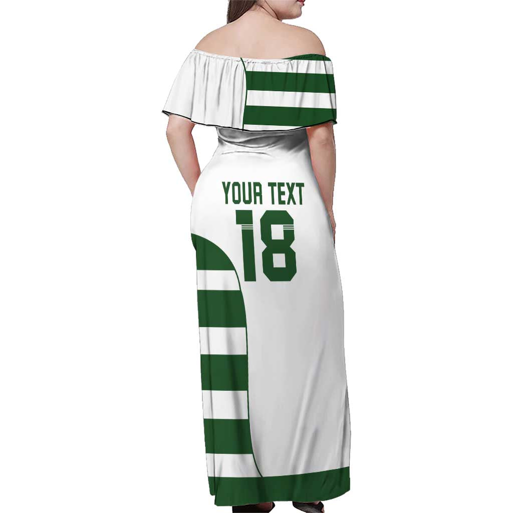 Custom Zimbabwe Rugby Family Matching Off Shoulder Maxi Dress and Hawaiian Shirt The Sables Go Champion - Wonder Print Shop