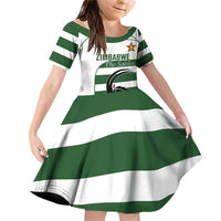 Custom Zimbabwe Rugby Family Matching Off Shoulder Short Dress and Hawaiian Shirt The Sables Go Champion - Wonder Print Shop