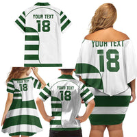 Custom Zimbabwe Rugby Family Matching Off Shoulder Short Dress and Hawaiian Shirt The Sables Go Champion - Wonder Print Shop
