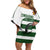 Custom Zimbabwe Rugby Family Matching Off Shoulder Short Dress and Hawaiian Shirt The Sables Go Champion - Wonder Print Shop