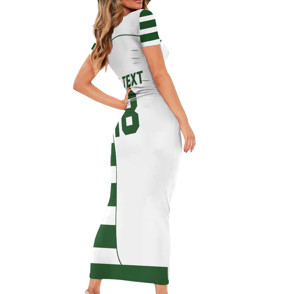 Custom Zimbabwe Rugby Family Matching Short Sleeve Bodycon Dress and Hawaiian Shirt The Sables Go Champion - Wonder Print Shop