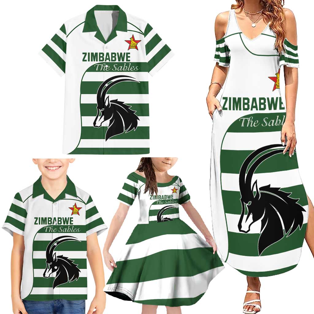Custom Zimbabwe Rugby Family Matching Summer Maxi Dress and Hawaiian Shirt The Sables Go Champion - Wonder Print Shop