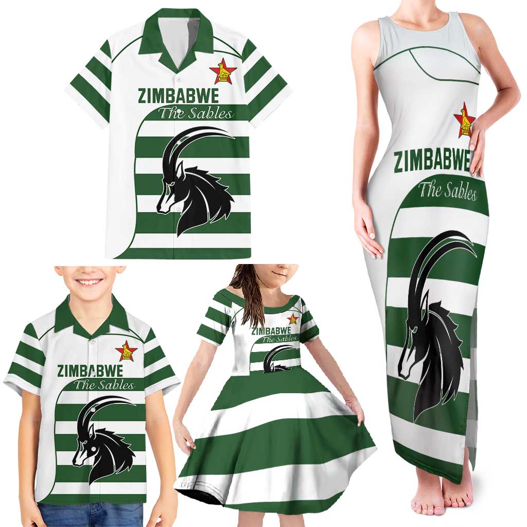 Custom Zimbabwe Rugby Family Matching Tank Maxi Dress and Hawaiian Shirt The Sables Go Champion - Wonder Print Shop