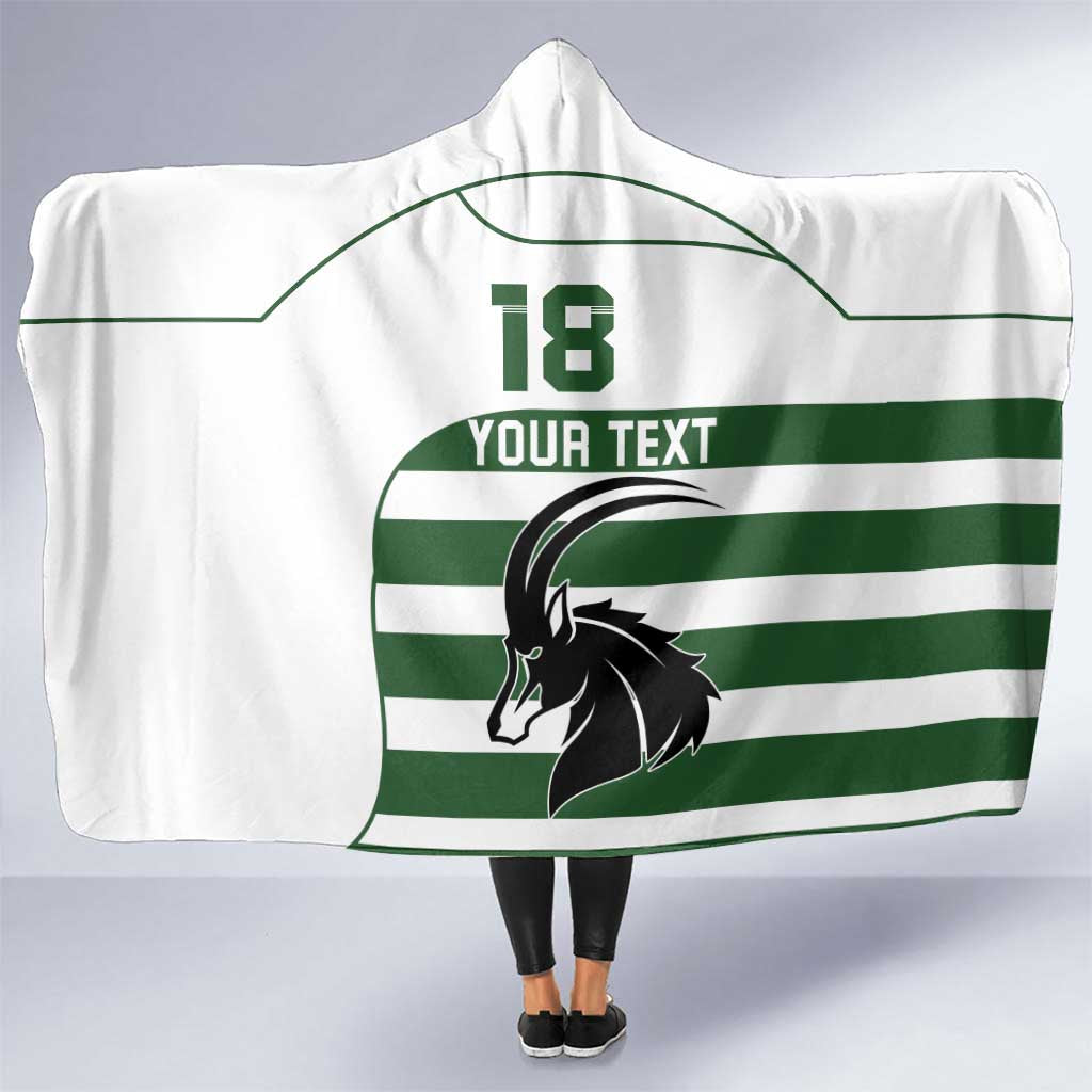 Custom Zimbabwe Rugby Hooded Blanket The Sables Go Champion - Wonder Print Shop