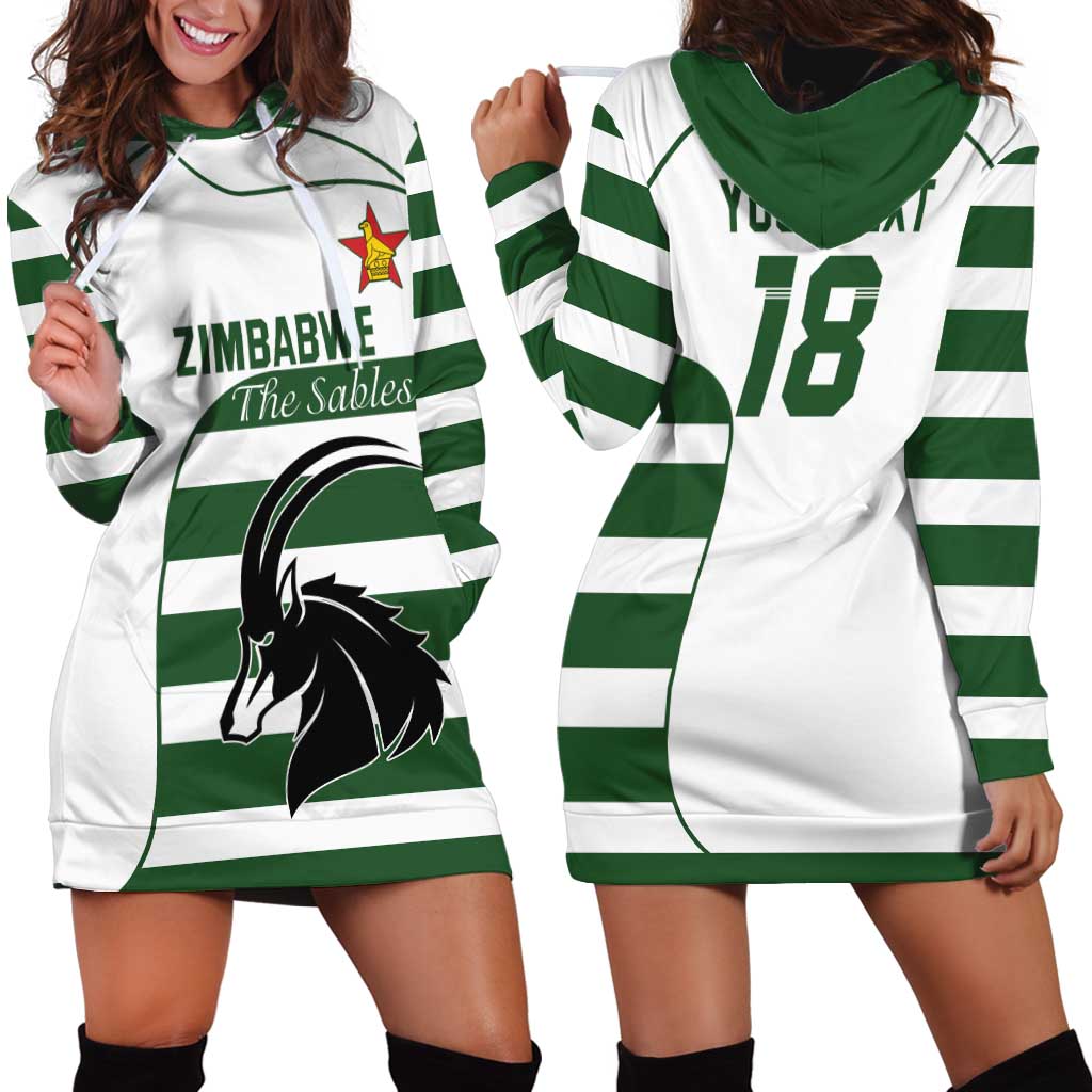Custom Zimbabwe Rugby Hoodie Dress The Sables Go Champion - Wonder Print Shop