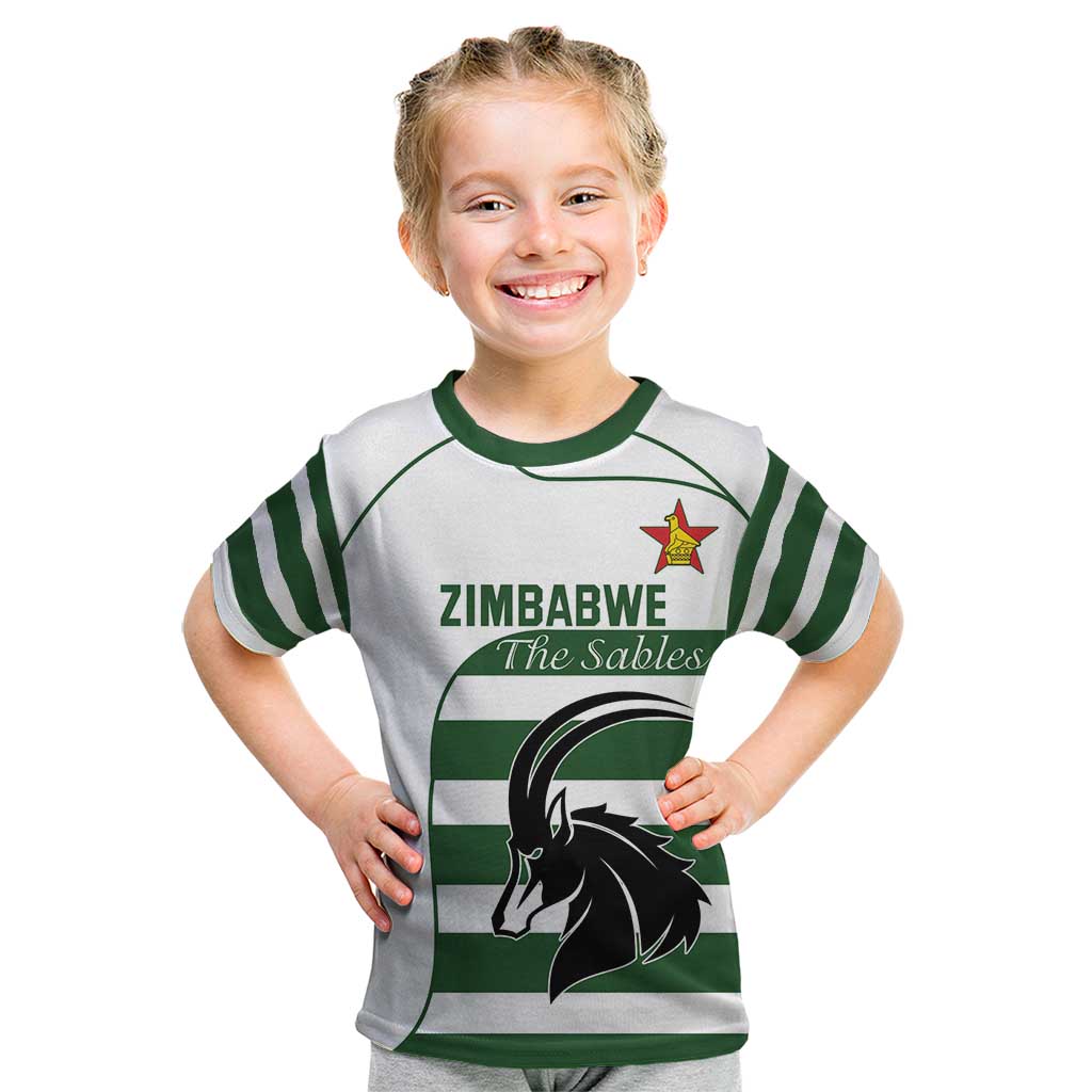 Custom Zimbabwe Rugby Kid T Shirt The Sables Go Champion - Wonder Print Shop
