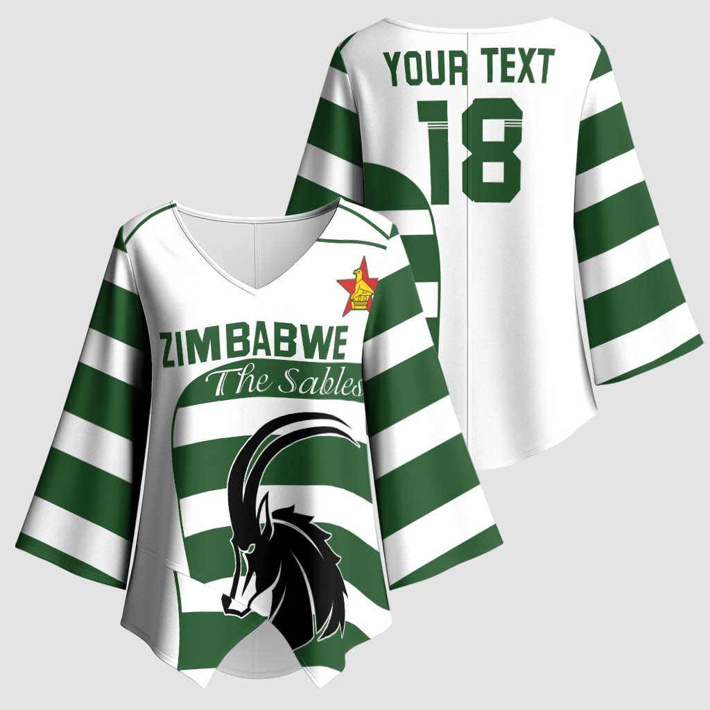 Custom Zimbabwe Rugby Kimono Sleeve Blouse The Sables Go Champion - Wonder Print Shop