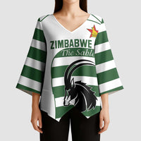 Custom Zimbabwe Rugby Kimono Sleeve Blouse The Sables Go Champion - Wonder Print Shop