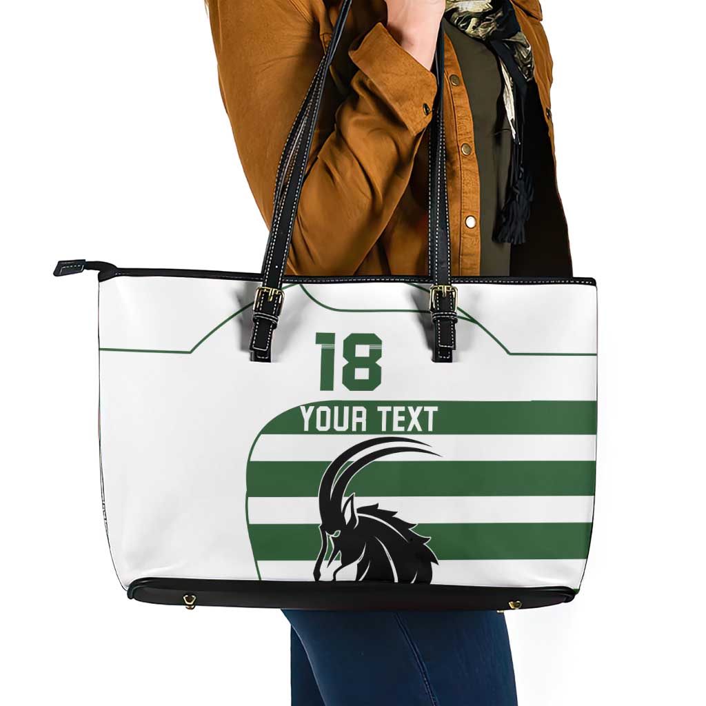 Custom Zimbabwe Rugby Leather Tote Bag The Sables Go Champion - Wonder Print Shop