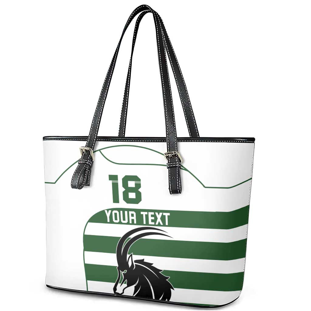 Custom Zimbabwe Rugby Leather Tote Bag The Sables Go Champion - Wonder Print Shop