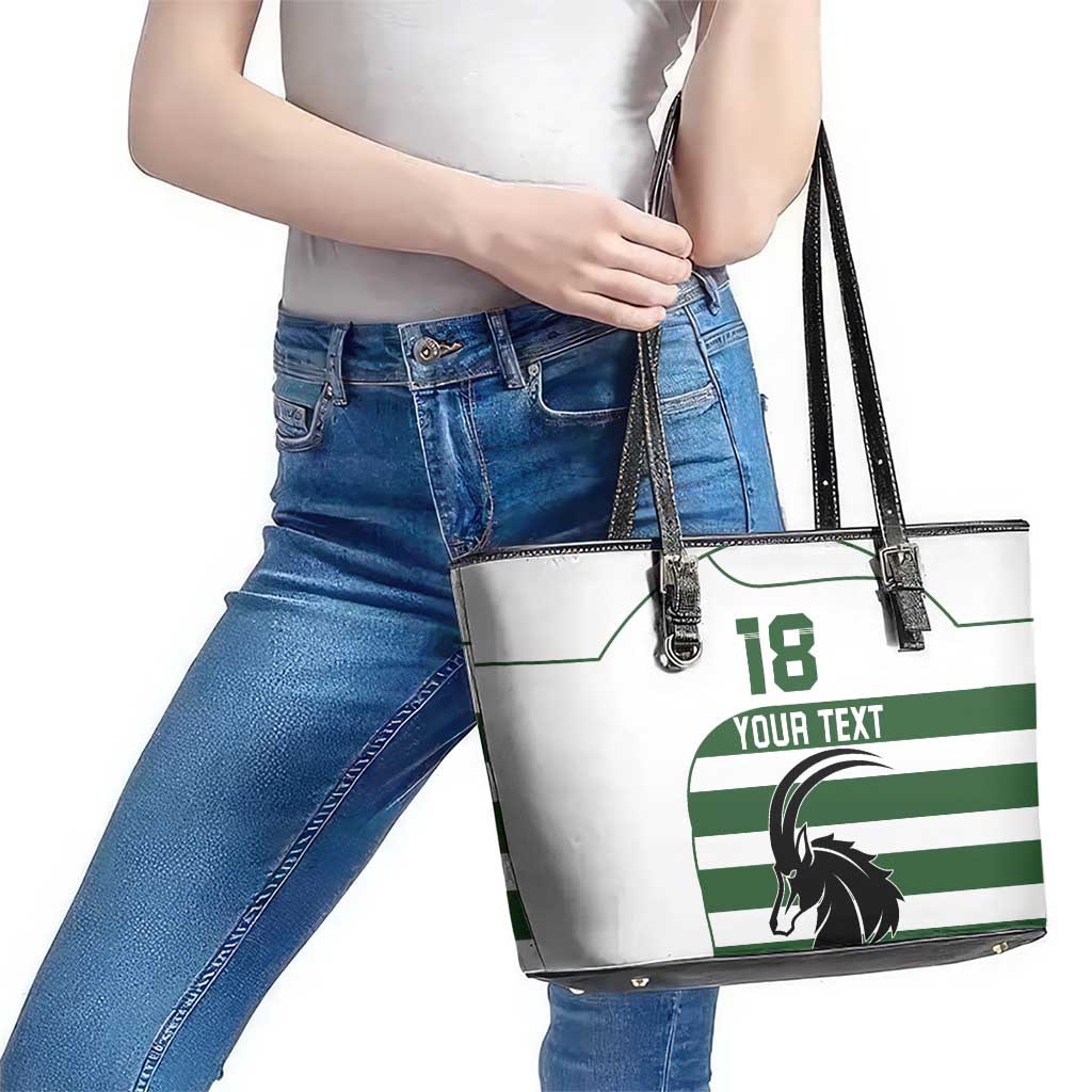 Custom Zimbabwe Rugby Leather Tote Bag The Sables Go Champion - Wonder Print Shop