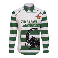 Custom Zimbabwe Rugby Long Sleeve Button Shirt The Sables Go Champion - Wonder Print Shop