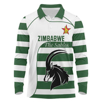 Custom Zimbabwe Rugby Long Sleeve Polo Shirt The Sables Go Champion - Wonder Print Shop