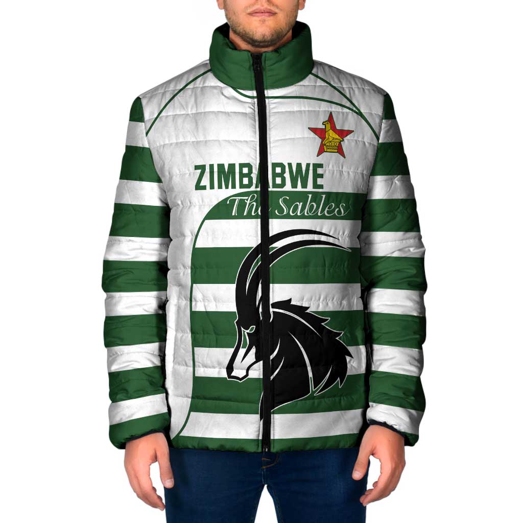 Custom Zimbabwe Rugby Padded Jacket The Sables Go Champion - Wonder Print Shop