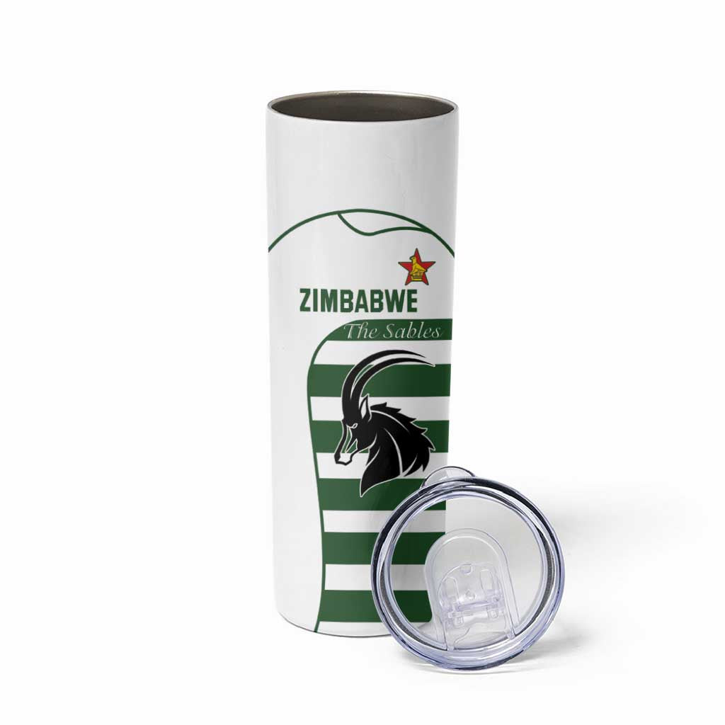 Custom Zimbabwe Rugby Skinny Tumbler The Sables Go Champion - Wonder Print Shop