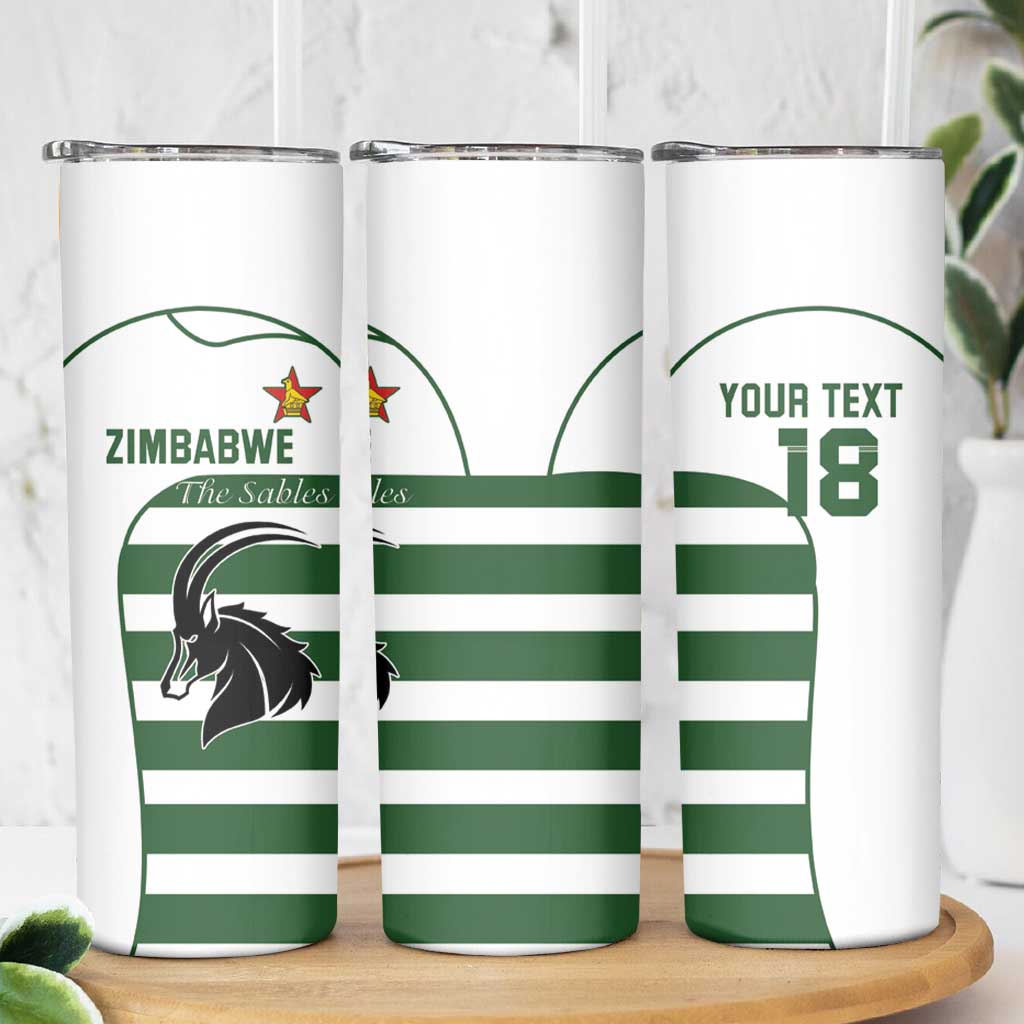 Custom Zimbabwe Rugby Skinny Tumbler The Sables Go Champion - Wonder Print Shop