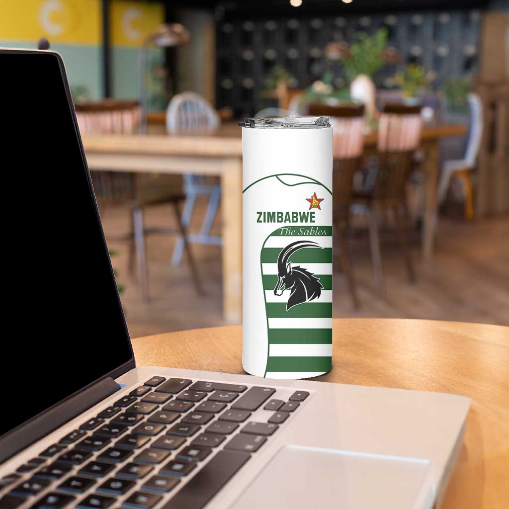 Custom Zimbabwe Rugby Skinny Tumbler The Sables Go Champion - Wonder Print Shop