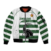 Custom Zimbabwe Rugby Sleeve Zip Bomber Jacket The Sables Go Champion - Wonder Print Shop