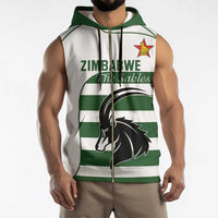 Custom Zimbabwe Rugby Sleeveless Zip Hoodie The Sables Go Champion - Wonder Print Shop