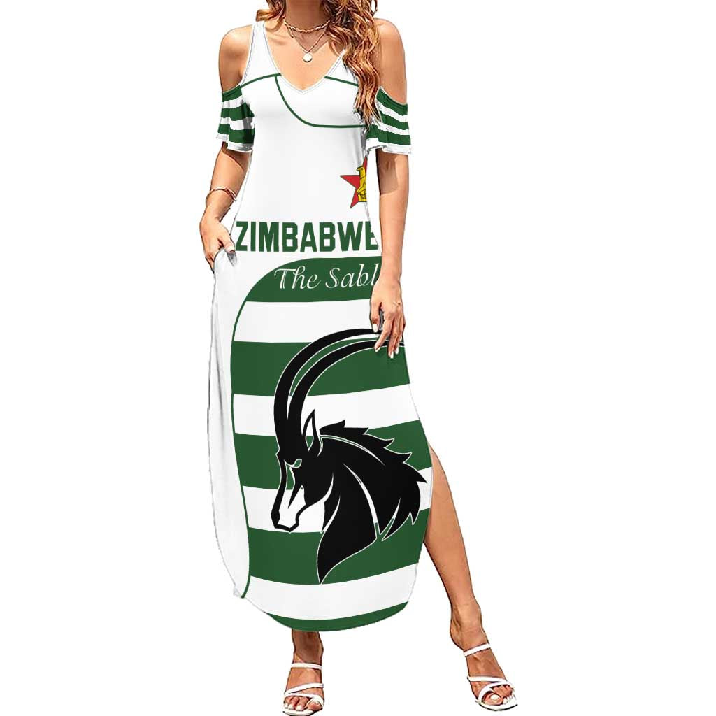 Custom Zimbabwe Rugby Summer Maxi Dress The Sables Go Champion - Wonder Print Shop