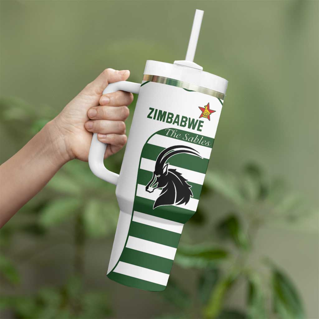 Custom Zimbabwe Rugby Tumbler With Handle The Sables Go Champion - Wonder Print Shop