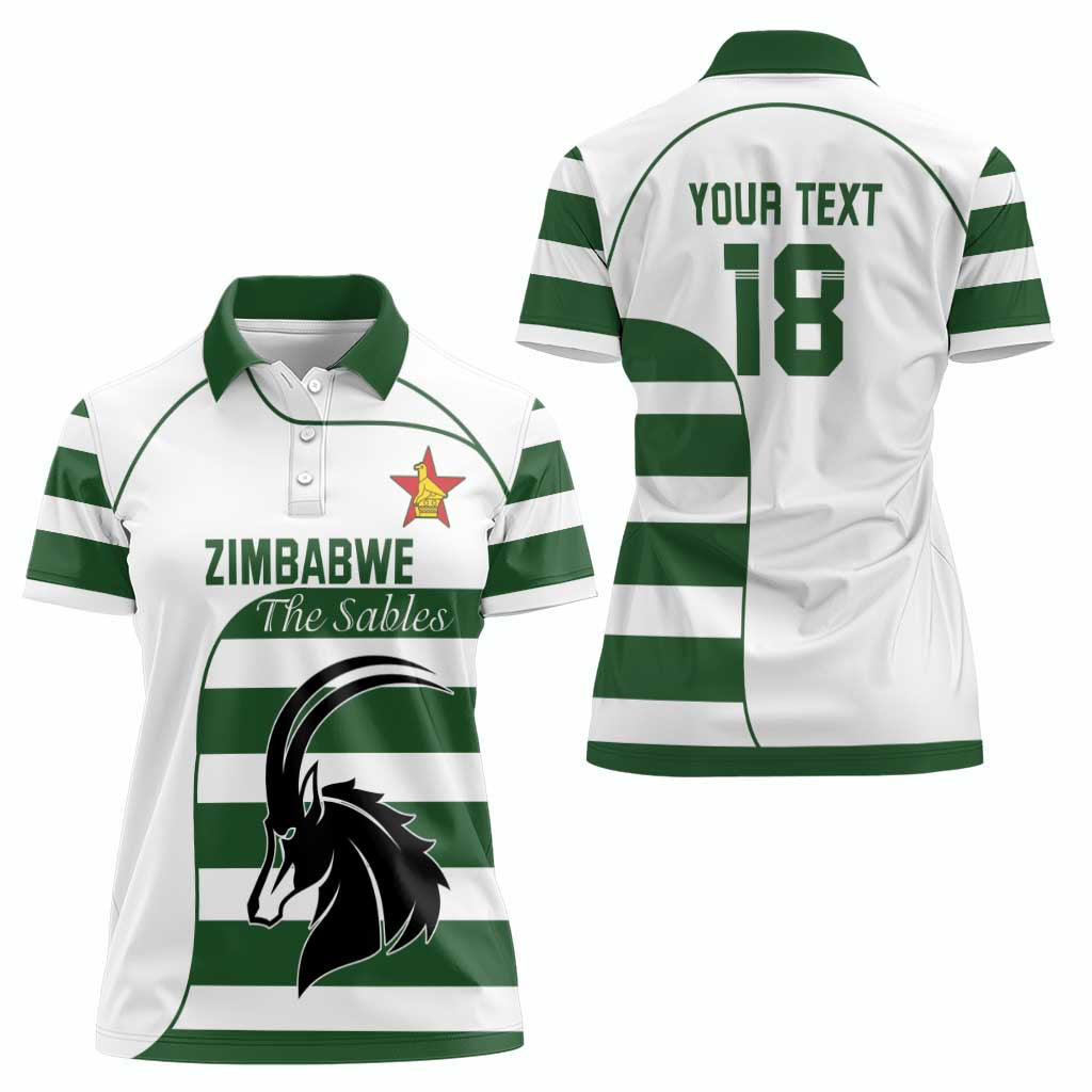 Custom Zimbabwe Rugby Women Polo Shirt The Sables Go Champion - Wonder Print Shop