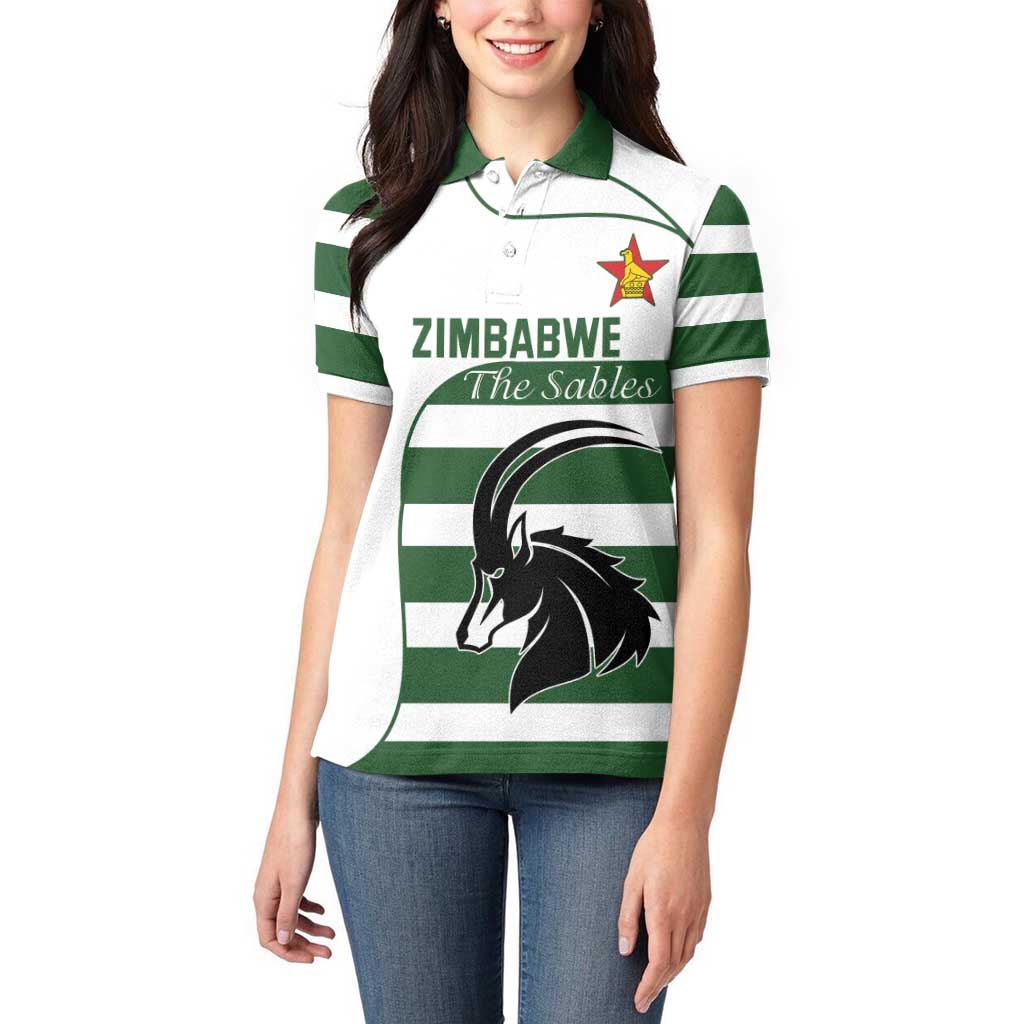 Custom Zimbabwe Rugby Women Polo Shirt The Sables Go Champion - Wonder Print Shop
