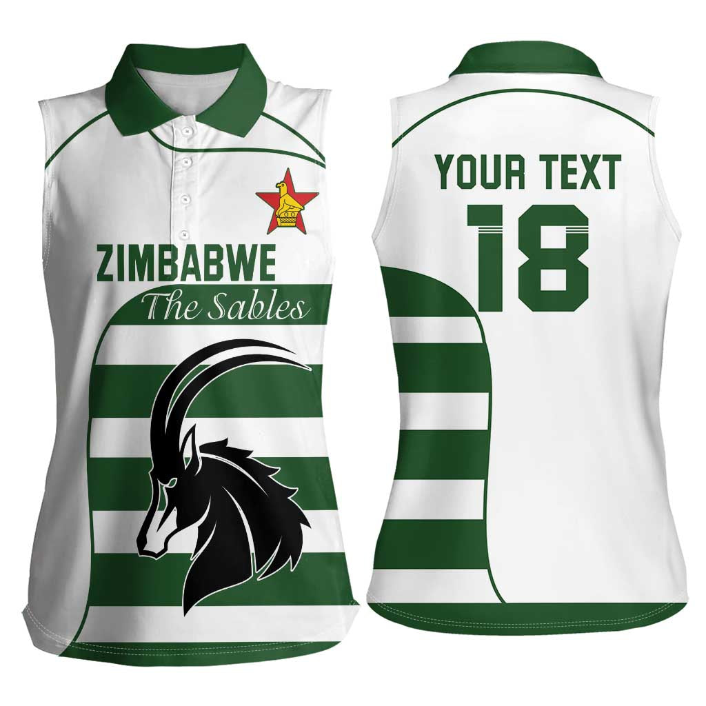 Custom Zimbabwe Rugby Women Sleeveless Polo Shirt The Sables Go Champion - Wonder Print Shop