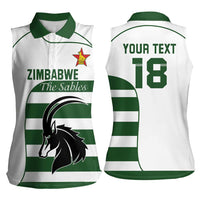 Custom Zimbabwe Rugby Women Sleeveless Polo Shirt The Sables Go Champion - Wonder Print Shop