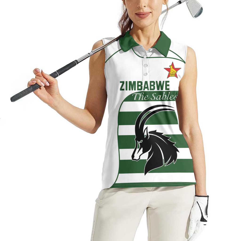 Custom Zimbabwe Rugby Women Sleeveless Polo Shirt The Sables Go Champion - Wonder Print Shop