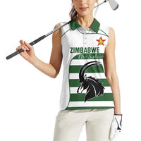 Custom Zimbabwe Rugby Women Sleeveless Polo Shirt The Sables Go Champion - Wonder Print Shop