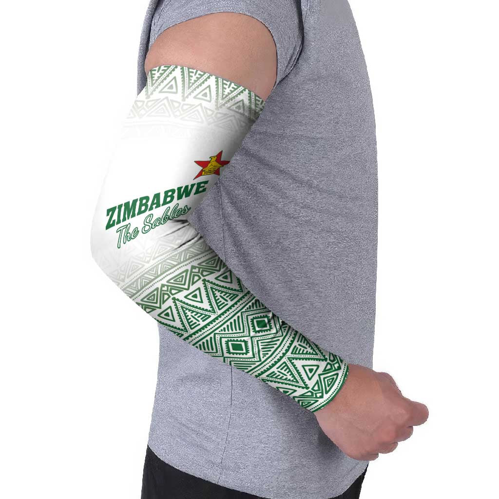 Custom Zimbabwe Rugby Arm Sleeves Sables African Patterns - Wonder Print Shop
