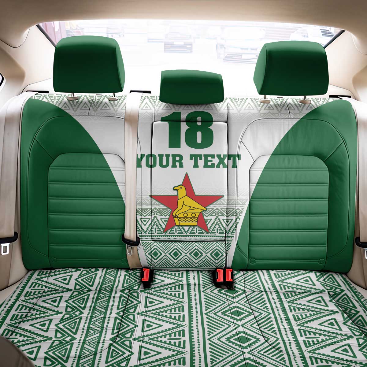 Custom Zimbabwe Rugby Back Car Seat Cover Sables African Patterns - Wonder Print Shop