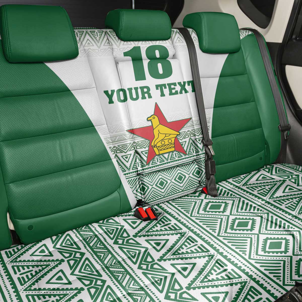 Custom Zimbabwe Rugby Back Car Seat Cover Sables African Patterns - Wonder Print Shop