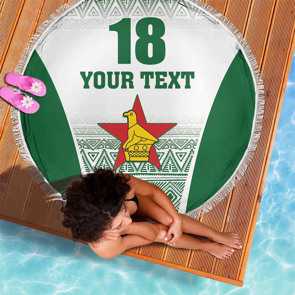 Custom Zimbabwe Rugby Beach Blanket Sables African Patterns - Wonder Print Shop