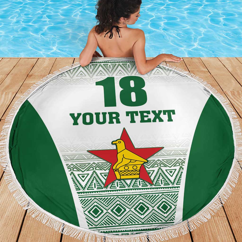 Custom Zimbabwe Rugby Beach Blanket Sables African Patterns - Wonder Print Shop