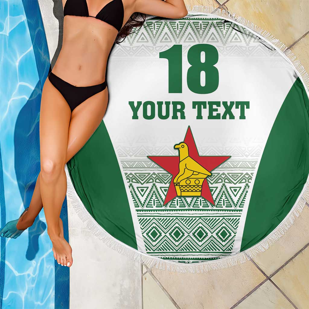 Custom Zimbabwe Rugby Beach Blanket Sables African Patterns - Wonder Print Shop