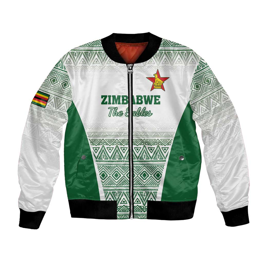 Custom Zimbabwe Rugby Bomber Jacket Sables African Patterns - Wonder Print Shop