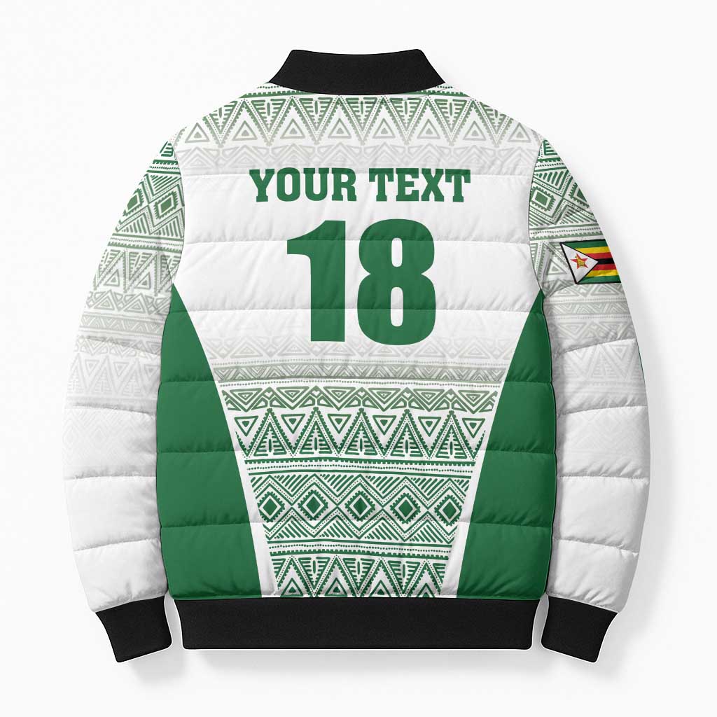 Custom Zimbabwe Rugby Bomber Puffer Jacket Sables African Patterns - Wonder Print Shop